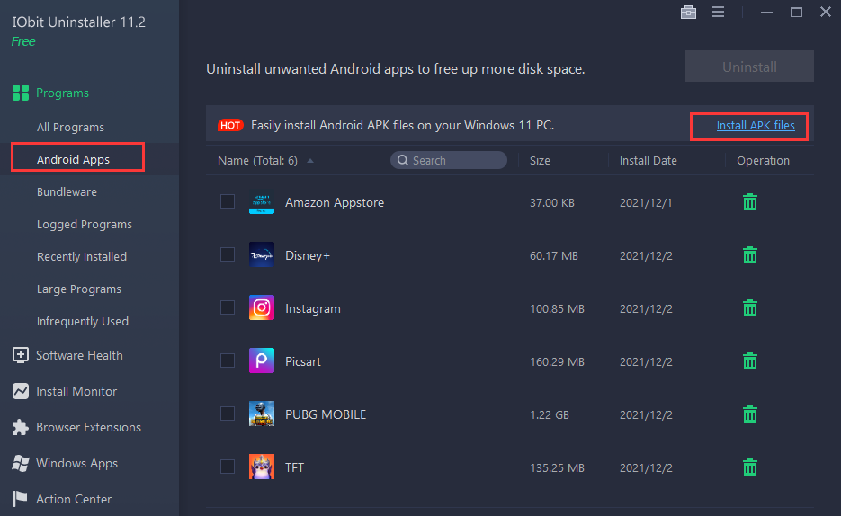 Install android apps on Windows 11-IObit Uninstaller1.png